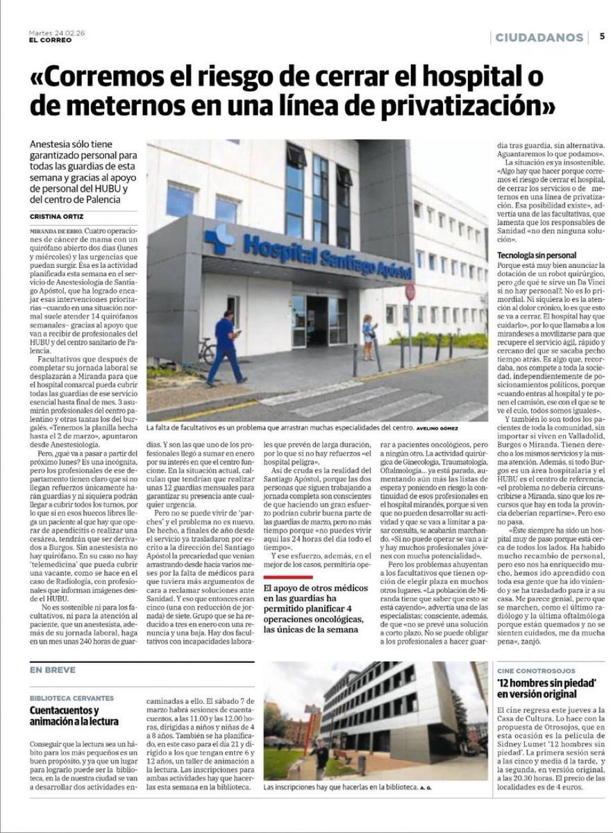 Y esto es lo que va a pasar cuando mantienes las guardias de 24 horas “voluntarias por razones organizativas” en el estatuto marco. La gente se harta y se va.