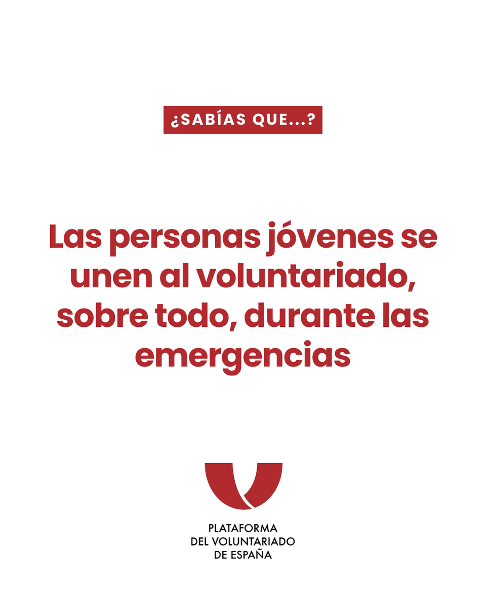 pvoluntariado's tweet photo. Las #emergencias sociales lograron movilizar a más de la mitad de la población española, el año pasado. Durante la dana, el 16,9% de la población juvenil colaboró como #voluntaria.
¿Te sumas? 👀 En #Voluncloud encontrarás la causa que encaje contigo 😉 https://t.co/rVMwUiL6Q6 https://t.co/lEXe2fF8pa