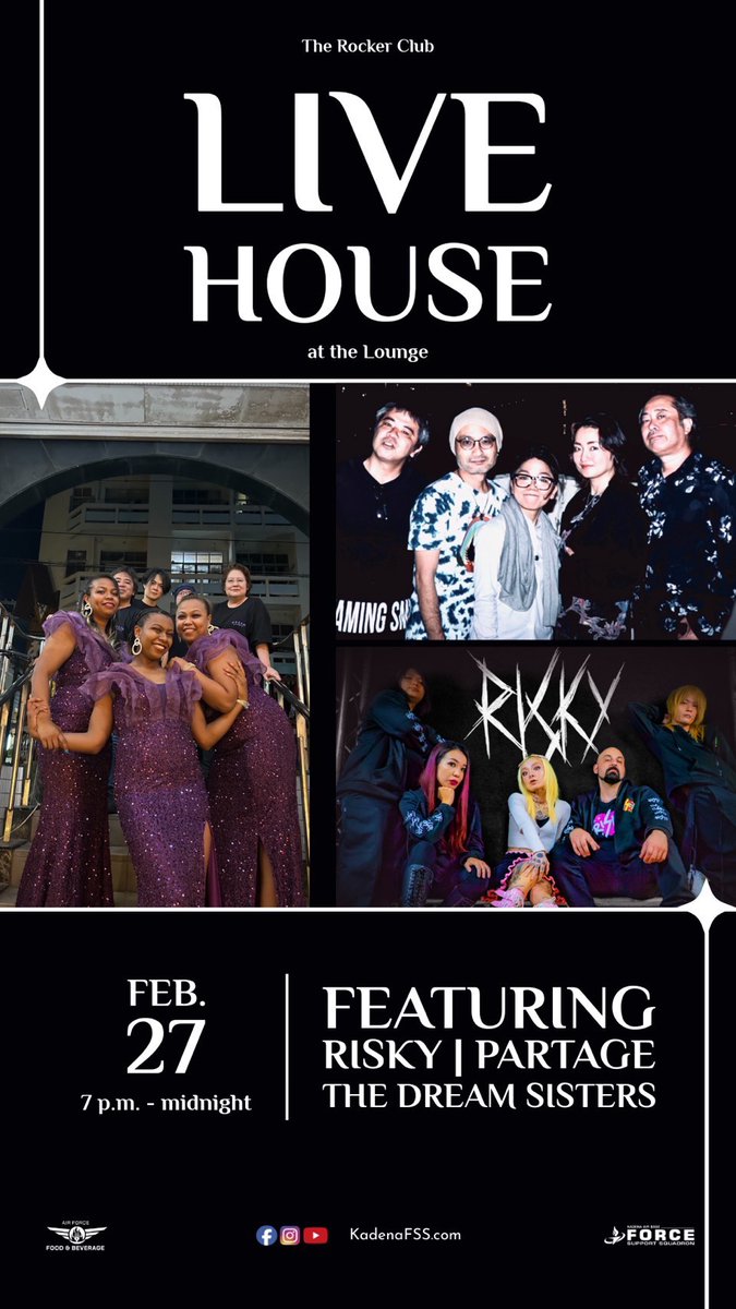 Masaru_4edge's tweet image. 今週末は嘉手納基地内のライブハウスにてハードロックバンド「Partage」で出演しますよ～。
楽しみ♪
#RISKY
#THE DREAM SISTERS
#Partage