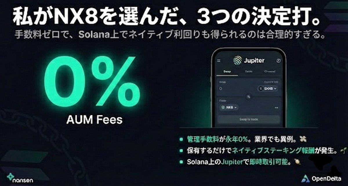 3844nori's tweet photo. BTC?ETH?SOL?ずっと迷ってた
$NX8 で解決
@OpenDelta_io 発行、@nansen_jp データ支援
トップ8 L1インデックス
🔵 手数料0%
⚡ ステーキング報酬
🟢 Jupiterで即取引
NFA、個人の気づきとして共有
#NX8 #Nansen #OpenDelta
English version in reply https://t.co/fSYGgXlEeo