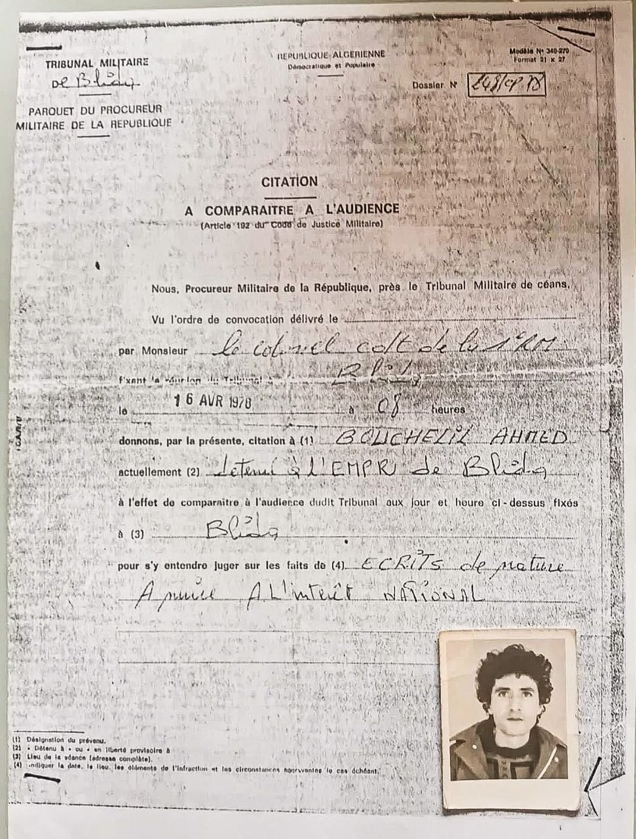 On Apr 1978 Bouchellil Ahmed (aka Ahmed Amazigh) arrested in Blida for shop sign in Neo-Tifinagh during forced Arabization
Tried for political act vs national interest
Pioneer backed by Berber Academy 
Paved the way to Tif. official. use in DZ &amp; MR

Today Ahmed is ill &amp; forgoten