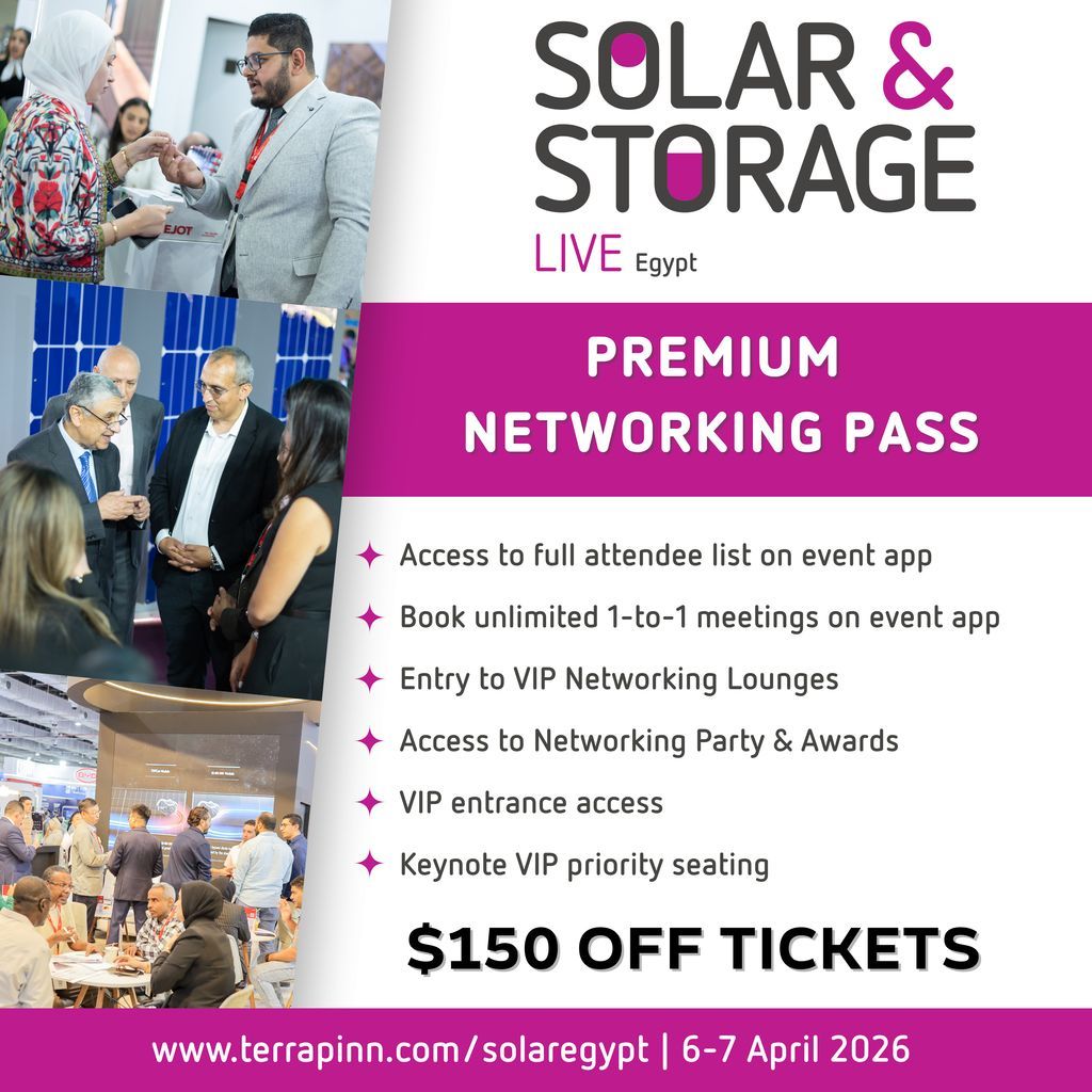 SSLEgypt's tweet photo. ⏳ Only 4 days left to save $150 on your Premium Networking Pass for #SolarStorageEgypt 🇪🇬

Act now - the offer ends in 4 days and prices go up in March! Secure your pass today and make every connection count >> https://t.co/sgTAK2LJTc https://t.co/pPbpTbWygP