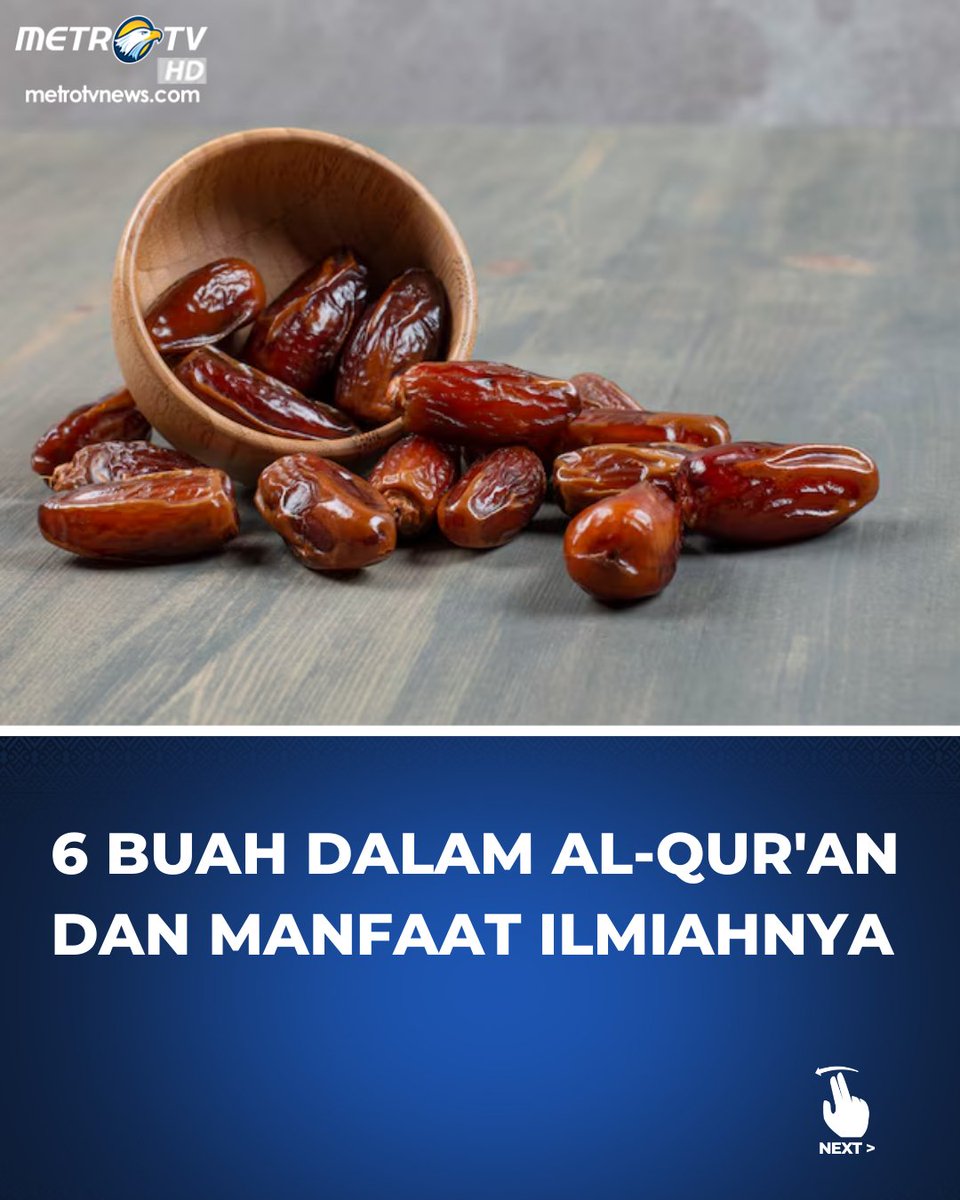 Metro_TV's tweet photo. Tahukah Anda bahwa Al-Qur'an telah mengisyaratkan rahasia hidup sehat jauh sebelum sains modern berkembang? Di dalamnya, terdapat beberapa jenis buah yang secara spesifik disebut karena keistimewaannya. Menariknya, penelitian terkini membuktikan bahwa buah-buahan tersebut memang merupakan 'superfood' yang kaya akan nutrisi esensial. Menyadur The Healthy Muslim, berikut enam buah dalam Al-Qur'an yang memiliki manfaat medis luar biasa. 

#ramadanmetrotv #anugerahilahi #ramadan2026 #buah #kurma