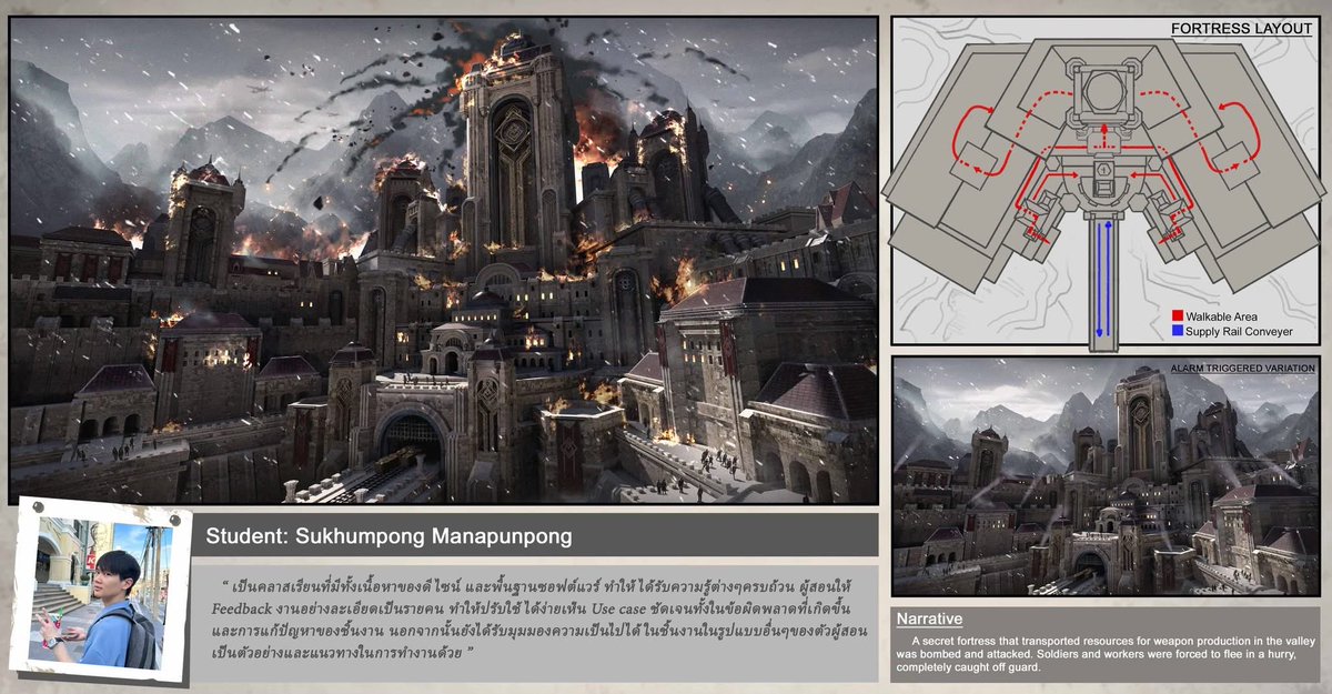 ตัวอย่างผลงานของนักเรียนคอร์ส Environment Design (Live Class) ที่ผมเป็นผู้สอนครับ