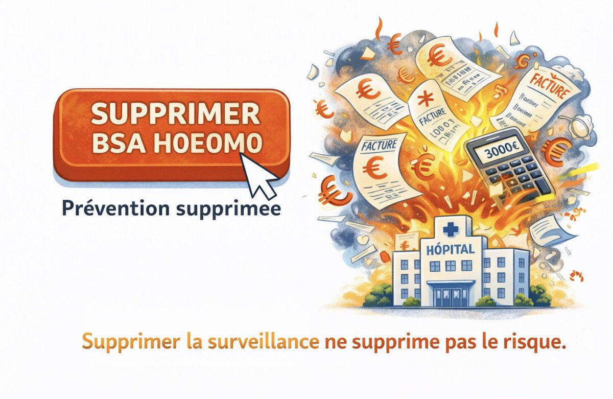 GhislaineSicre's tweet photo. APRÈS AVENANT 11 selon les propositions émises par la caisse 

Suppression du BSA avec H0E0M0

Donc :

❌ Plus de reconnaissance de la surveillance isolée
❌ Plus de valorisation de la prévention

⸻

⚠️ EN RÉALITÉ

H0 ≠ absence de fragilité
E0 ≠ absence de risque
M0 ≠ absence de complications

Un patient peut :
•Marcher seul
•Aller aux toilettes seul
•Faire sa toilette seul

… et pourtant être à risque de développer :
HTA
Œdèmes
Ulcères veineux
Insuffisance cardiaque 
Décompensations ( BPCO) 

H0E0M0 ne signifie pas 0 besoin.

⸻

Supprimer une ligne comptable ne supprime pas le risque clinique.