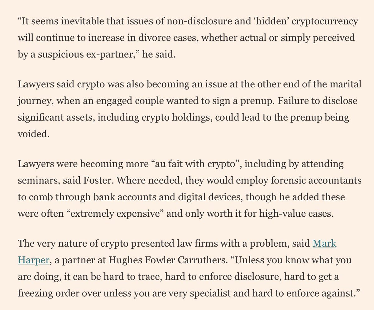 Crypto assets the new offshore as wealthy men hide their wealth from their ex-wives