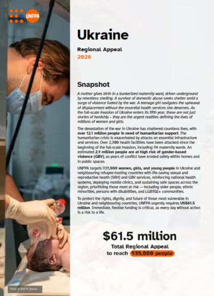 unfpaeecaro's tweet image. Four years into the full-scale invasion, millions of women and girls in #Ukraine remain in urgent need of life-saving reproductive health and #GBV services.

With your support, we can bring services where they’re needed the most 👉 unf.pa/3OtdIxr