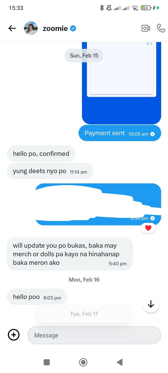 _jypbaby's tweet photo. Exposing @zoomiec4rts 

I got scammed by this certain user for Php3,100. Please be careful in transacting. 

I have tried to file a complaint with Gcash. Unfortunately they are using a coins (not really sure pero parang online payment qr) para hindi sila na trace. https://t.co/Qc5N4oesUP