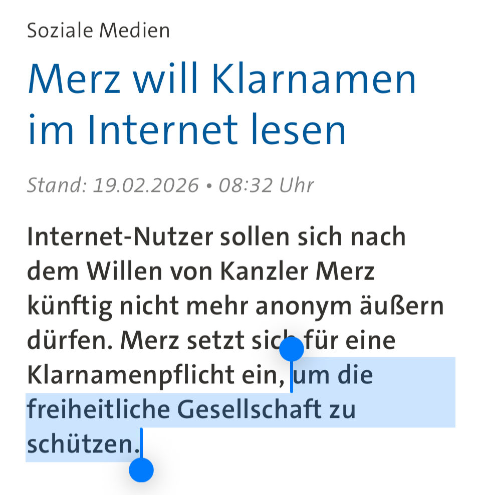 Zum Thema Klarnamenpflicht in Social Media: #Merz