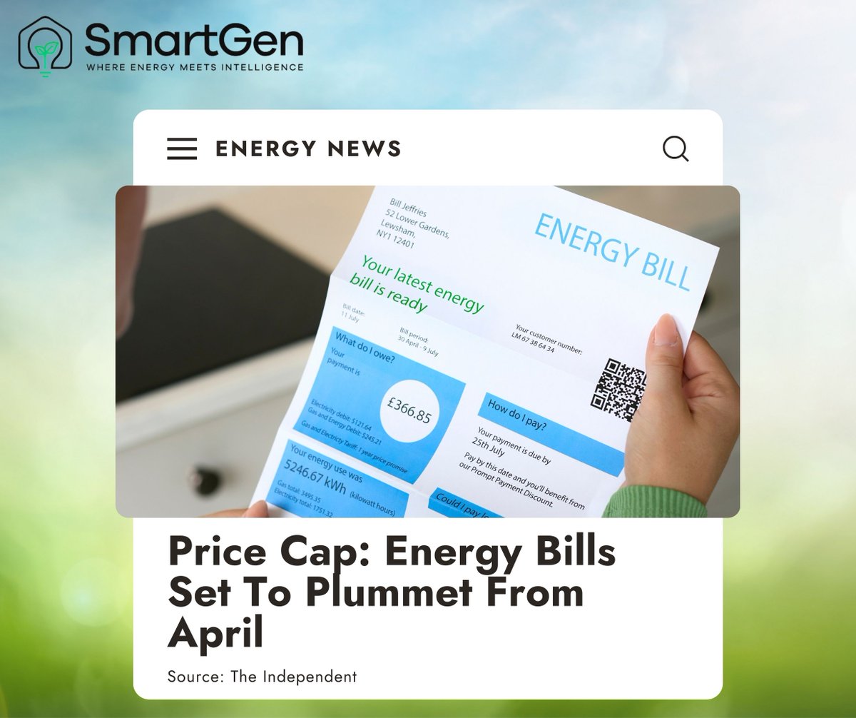 SmartGenEnergy's tweet image. In The News | Households are poised to see their energy bills fall by approximately 7 per cent from April, following a government pledge for an average £150 reduction.

Read more ⤵️
independent.co.uk/news/uk/home-n…

Source: @Independent  

#EnergyBill #Energy