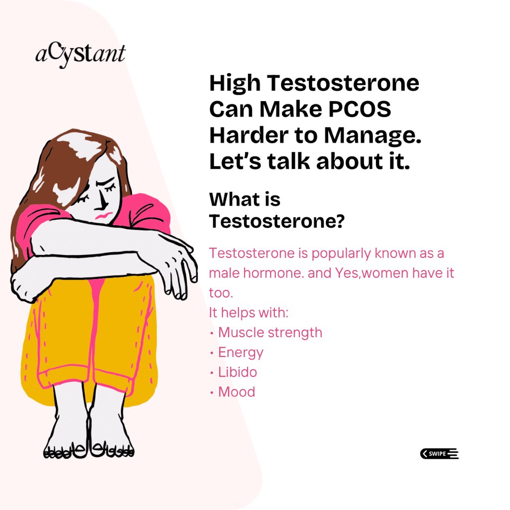 acystant's tweet photo. Women produce testosterone too.
In PCOS, levels can increase due to insulin resistance.
High insulin → more androgens.
That’s why acne and facial hair appear together.#pcoslife #WomensHealth https://t.co/CAOtb26msK