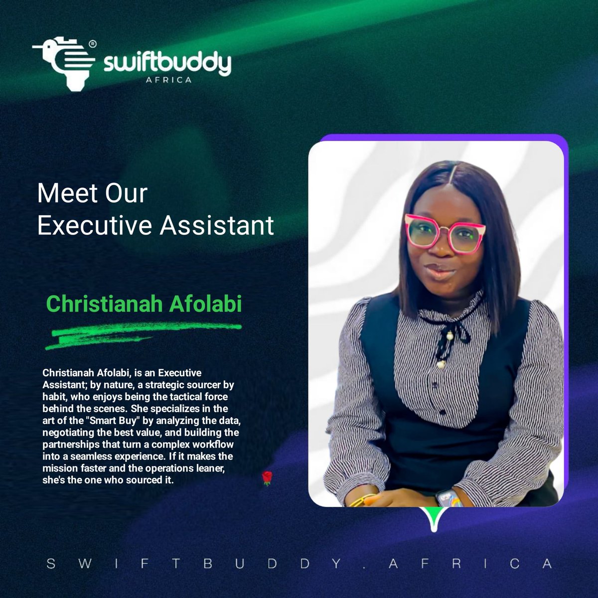 swiftbuddyNG's tweet photo. Welcome to the Team, Christianah.

Great to have a Gem like you join the Team.💎

#swiftbuddyiscoming #swiftbuddyafrica #swiftbuddyng #swiftbuddyishere https://t.co/TkLgV7Vbwb