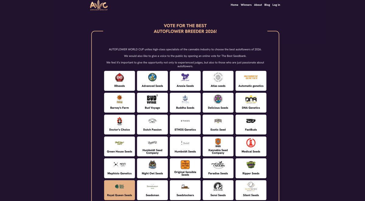 royalqueenseeds's tweet photo. The Autoflower World Cup awards are back, and we need your support to bring home the prize! 🏆 Vote for us and show your support! 💚 https://t.co/P5yEO3Gb4B

PS: Don’t forget to confirm your vote via email so it counts! ✅ https://t.co/eUb6eU8Tfs