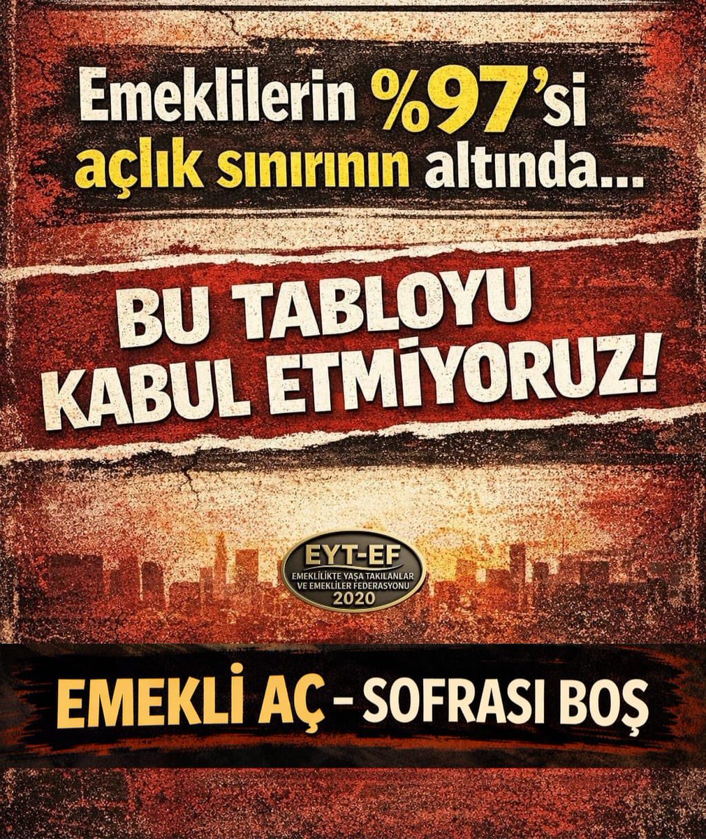 tuncay17yenice1's tweet photo. Emekliler Açlık  Sınırının Altındaki Maaşlarla Yaşamaya Çalışıyor

#EmekliAçSofrasıBoş
#5000KısmideSofraBomboş https://t.co/9hiVZml8fm