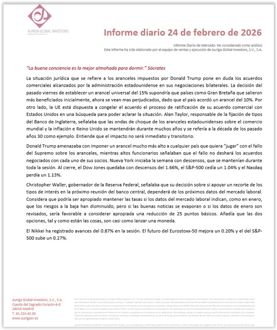 #Felizmartes Informe diario Auriga 24/02/2026