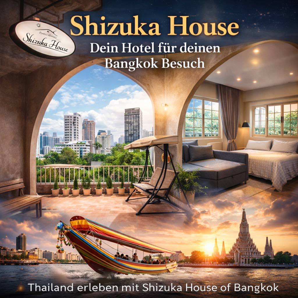 ✨ SHIZUKA HOUSE – Dein Bangkok WOW-Moment beginnt hier! 🇹🇭🔥

Du planst deine Reise nach Bangkok?  
Dann sichere dir den perfekten Spot im Herzen der Stadt.

🌇 Stylische Zimmer mit Wohlfühl-Vibe  
📍 Top-Lage nahe Terminal 21, Nana &amp; Chao Phraya  
🛏️ Modern. Sauber.