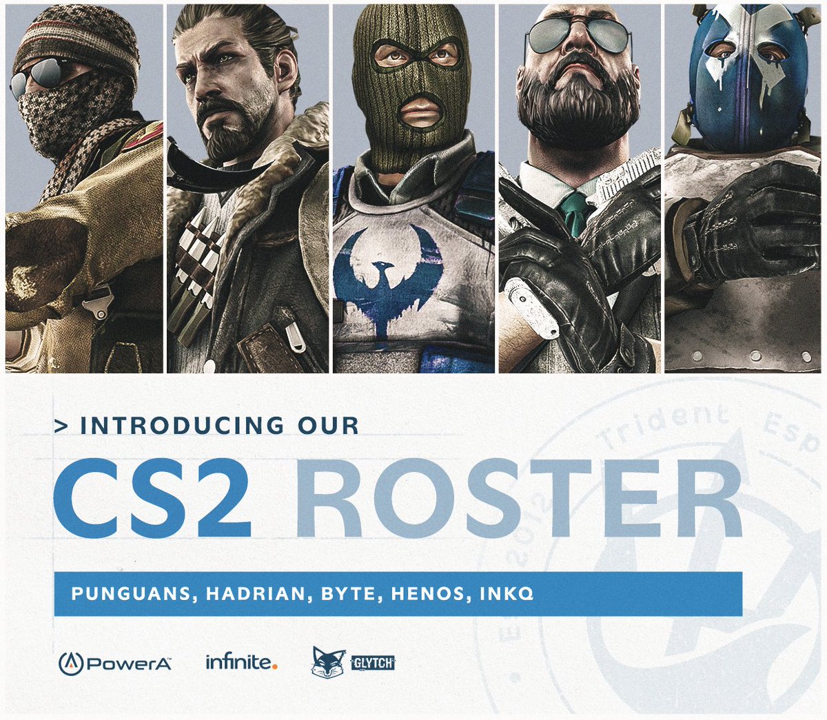 ⛈️#ANNOUNCEMENT 

There's a Storm brewing... #TridentStorm are back with a new-look roster and improved map pool ready to take on the competition. 

#Henos
#InkQ
<a href="/Punguans_/">Lachlan Fraser</a> (IGL)
<a href="/hadriaNCS2/">-HadriaN-</a> 
#byte 

#MakingWaves #RaiseYourTrident 🔱