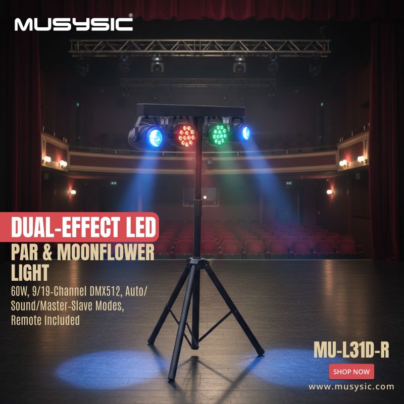 MUSYSIC's tweet photo. MUSYSIC MU-L31D-R Dual-Effect LED PAR &amp; Moonflower Stage Light – 60W DMX512 Performance Lighting 
                                                                                                 #MUSYSIC #StageLighting #LEDPar #MoonflowerLight #DMX512 #DJLighting #EventProduction https://t.co/2q5NSOiTOF
