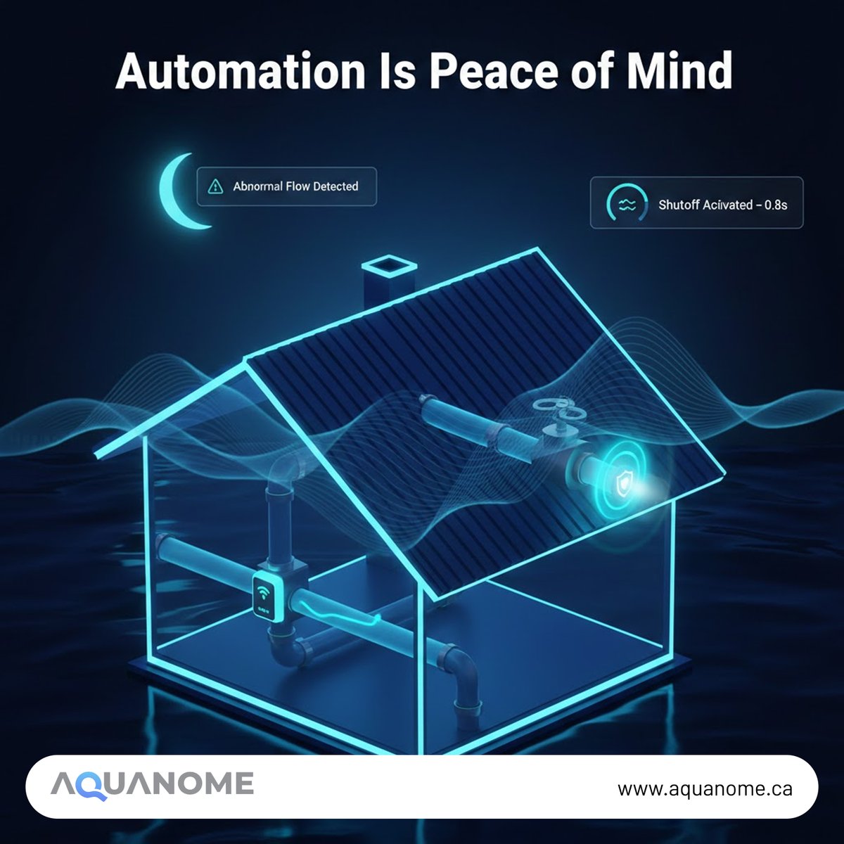 aquanomeinc's tweet image. Seconds matter when water runs unchecked.

Aquanome responds instantly to abnormal flow — whether you’re home, asleep, or away.

When humans can’t react fast enough, automation does.

#SmartAutomation #AquanomeResponse #LeakControl #HomeSafety #IoTProtection #AlwaysOn