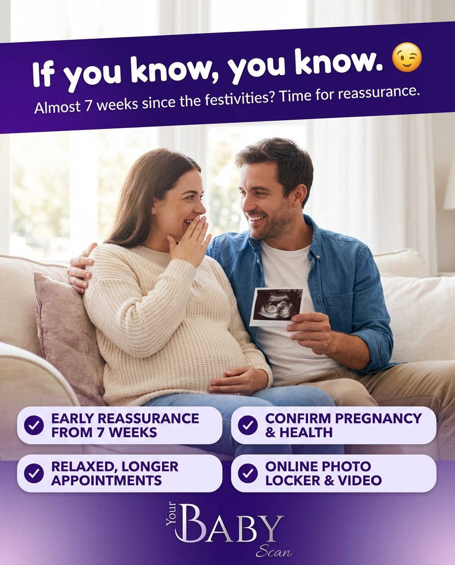 Early Reassurance Scans from only £60:

✅ CQC Rated - Good
⭐ 100% Recommended on Facebook
🩺 Fully Qualified, HCPC Registered, Sonographers
❤️ Calm, caring environment
💷 The BEST value for money

Book online TODAY at yourbabyscan.com