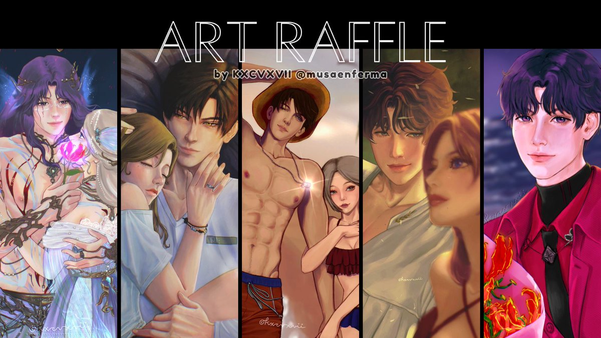 ━━━━⊱⋆ART RAFFLE⋆⊰━━━━
To celebrate and thank you all for 1k followers I'm hosting a little art raffle!💕

🏆PRIZE (2 winners):
1 rendered half-body with simple background illustration of their Love and Deepspace MC + LI.
(We can also discuss other OC + F/O options,
