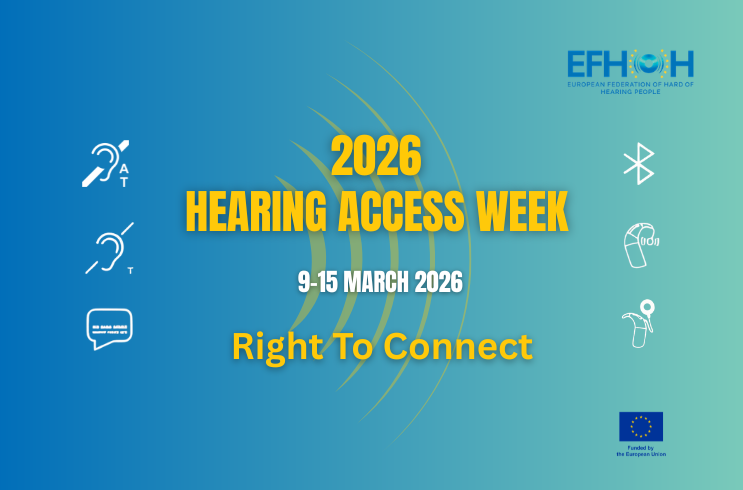 efhoh's tweet photo. #HearingAccessWeek 2026 is approaching!
From 9-15 March #EFHOH will highlight the #RightToConnect and promote accessible communication, inclusive spaces, and equal participation for hard of hearing people across Europe.
Explore our #HAW26 toolkit here: https://t.co/Erv71SQdzG https://t.co/XMghMneI67
