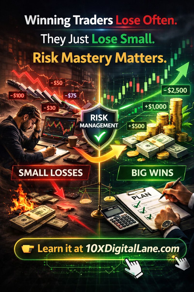 Winning traders lose often.
They just lose small.
Risk mastery matters.
👉 Learn it at selar.co/m/click-to-cart 
#RiskManagement #ForexTraderLife #CapitalPreservation #TradingWisdom