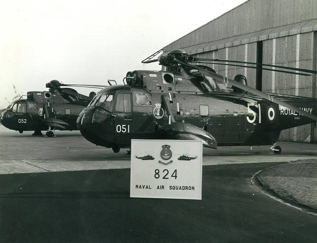 FleetAirArmMus's tweet photo. 🗓️ #onthisday 24 February 1970

👊 The first front-line Sea King squadron is formed at RNAS Culdrose for anti-submarine duties in HMS Ark Royal.

🙌 824 Squadron's own Commissioning was held at HMS Sea Hawk.

🎟️ See inside the Sea King at the museum - https://t.co/2tqXR56Yx3 https://t.co/T53wjOabAx