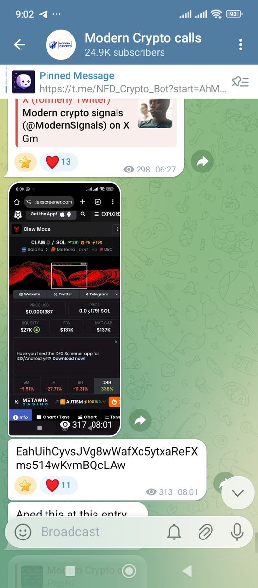 Modern crypto signals tweet media