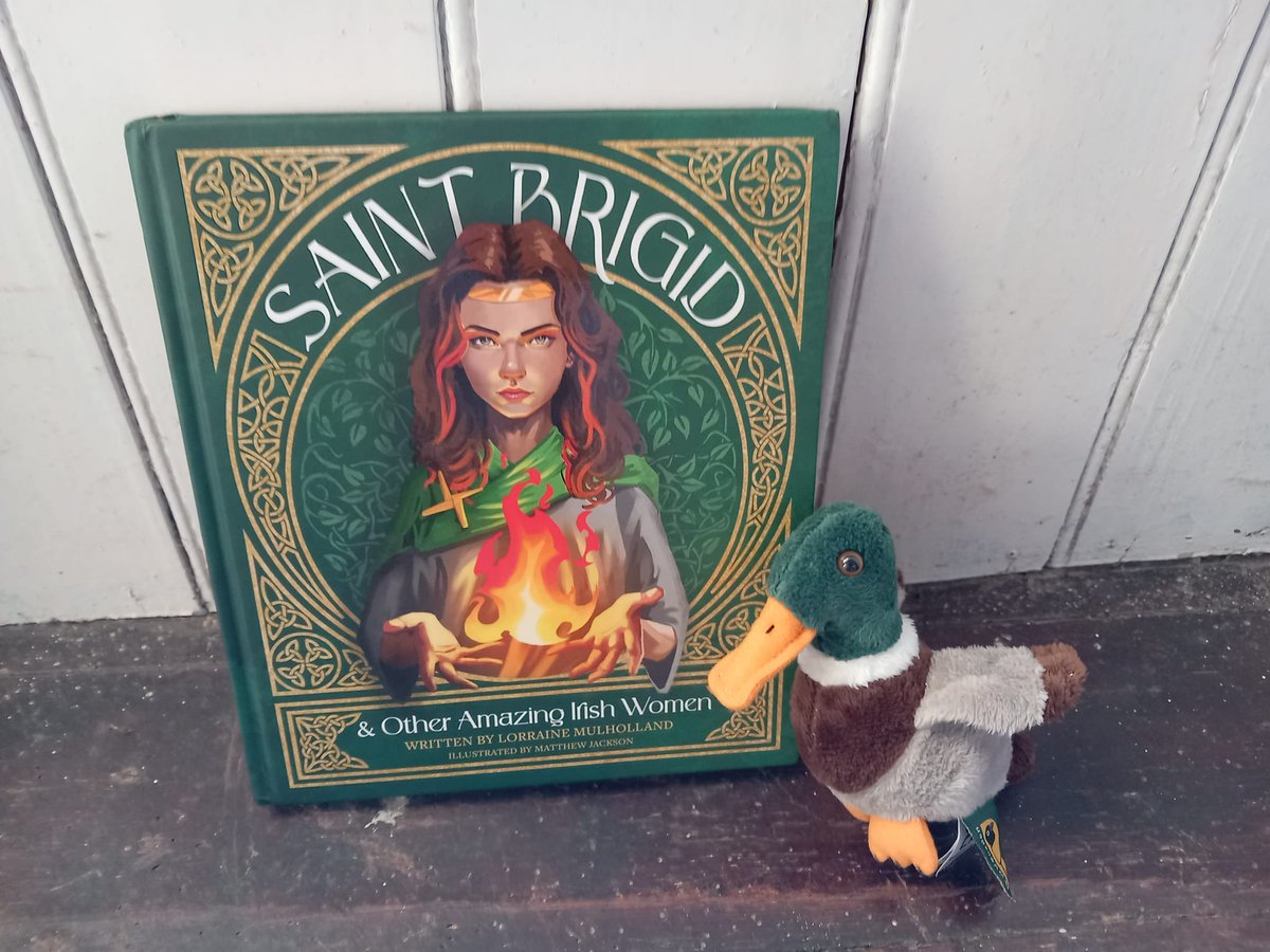 St Brigid was out walking one day. She loved animals so much that she called some wild #ducks over to herself...though completely wild they came over to her &amp; flew into her arms! She held them &amp; stroked their feathers before she let them fly off again! #birds #FairyTaleTuesday 🦆