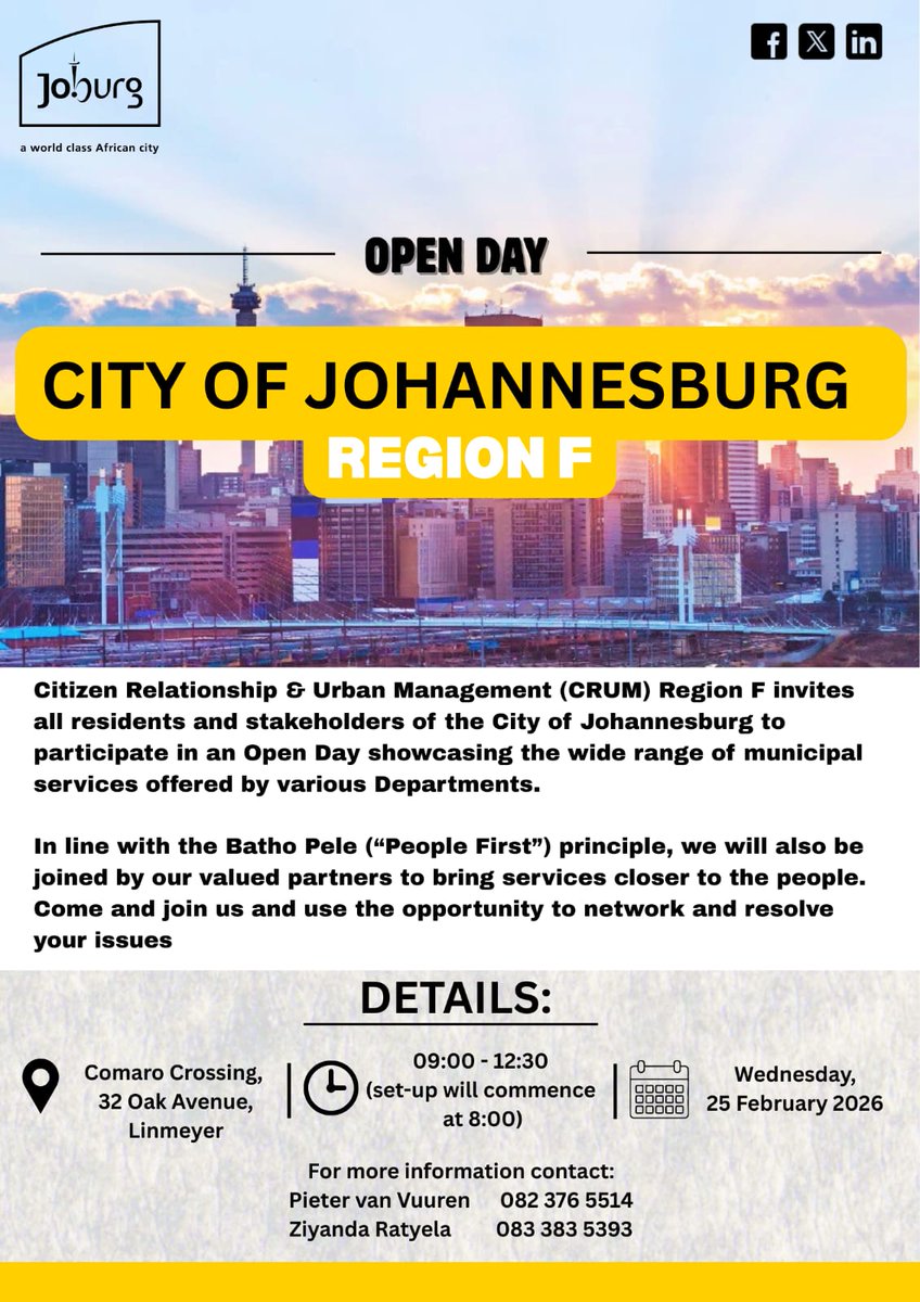 City of Joburg Region F tweet media