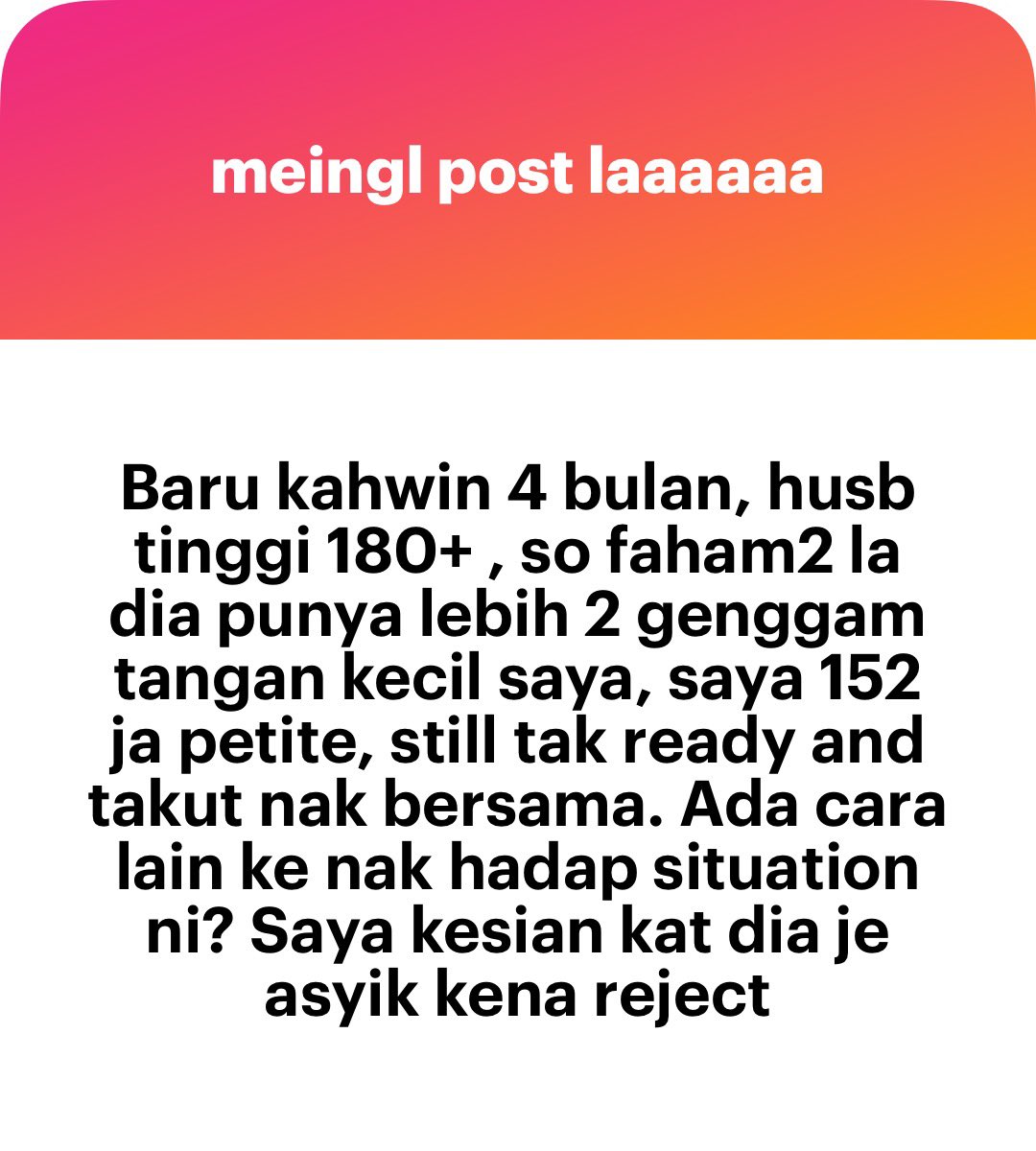 Nak sangat kan.