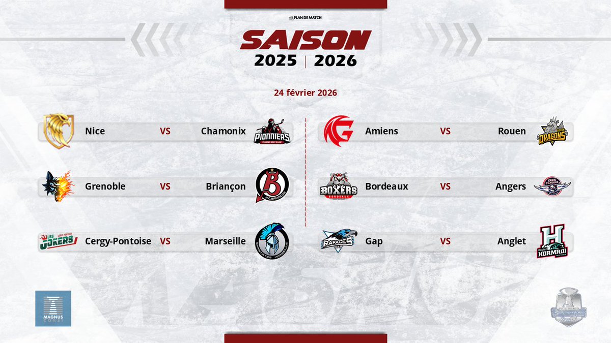Les JO sont derrières nous, désormais nous entrons dans la toute dernière ligne droite en ligue Magnus. Une journée importante ce soir. Derby des Plaines, choc top-4... Camembert est prêt 👇

plandematch.fr/24/02/2026/lig…