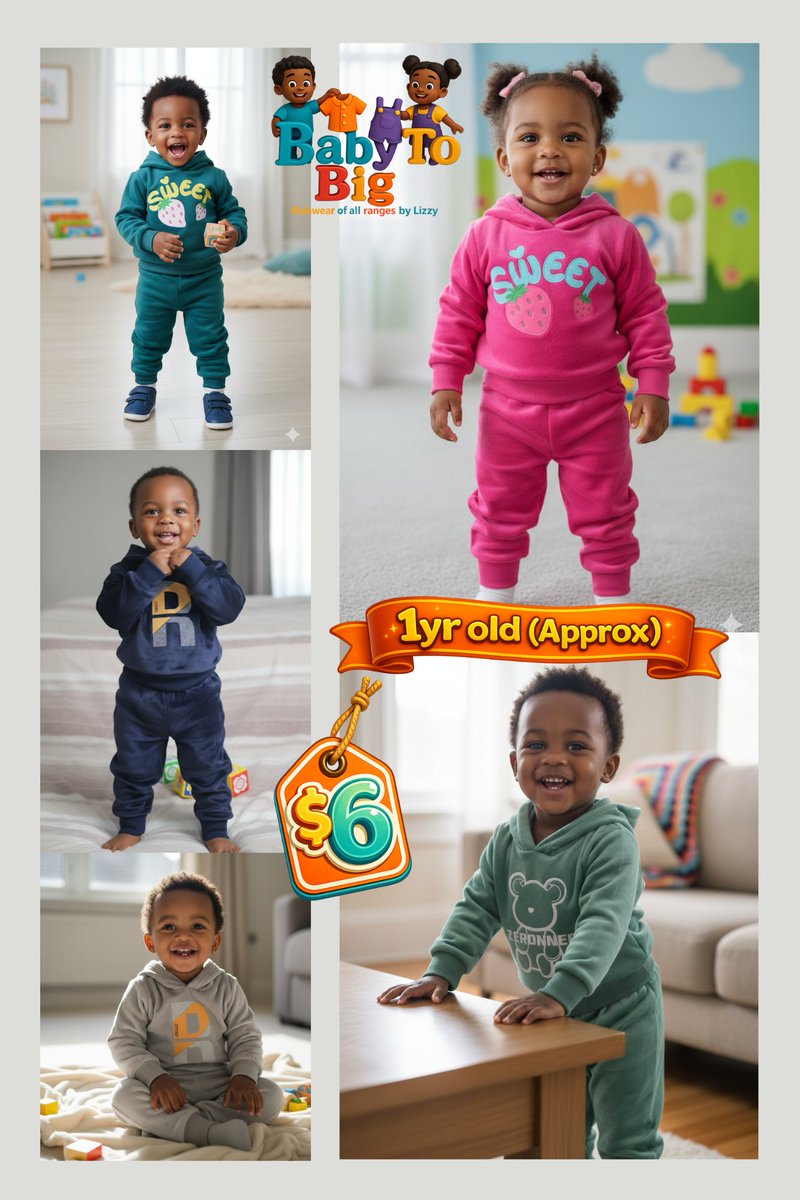Baby_to_big's tweet photo. 1 Year Old (Approx.) Outfit Sets – $6! 🔥
Comfortable. Stylish. Affordable.
Shop now while stocks last! 💙💚💗

https://t.co/zk7c2Vdum9 https://t.co/N4AlIpz0Uh