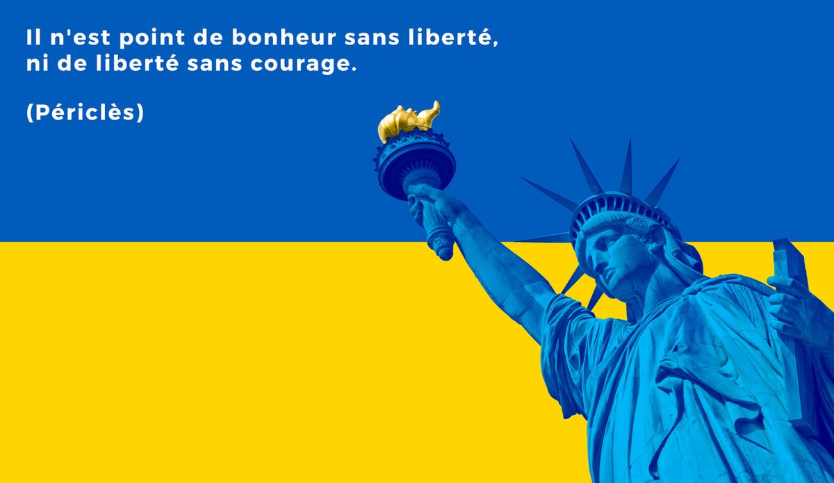 Paanteon's tweet photo. #lepaysdujour
"Il n’y a point de bonheur sans liberté ni de liberté sans courage."  (Périclès)

Hommage à l’Ukraine, victime depuis quatre ans de la guerre d’agression menée par la Russie et qui se bat vaillamment pour sa liberté.
#planète #vivezinspirés #ukraine