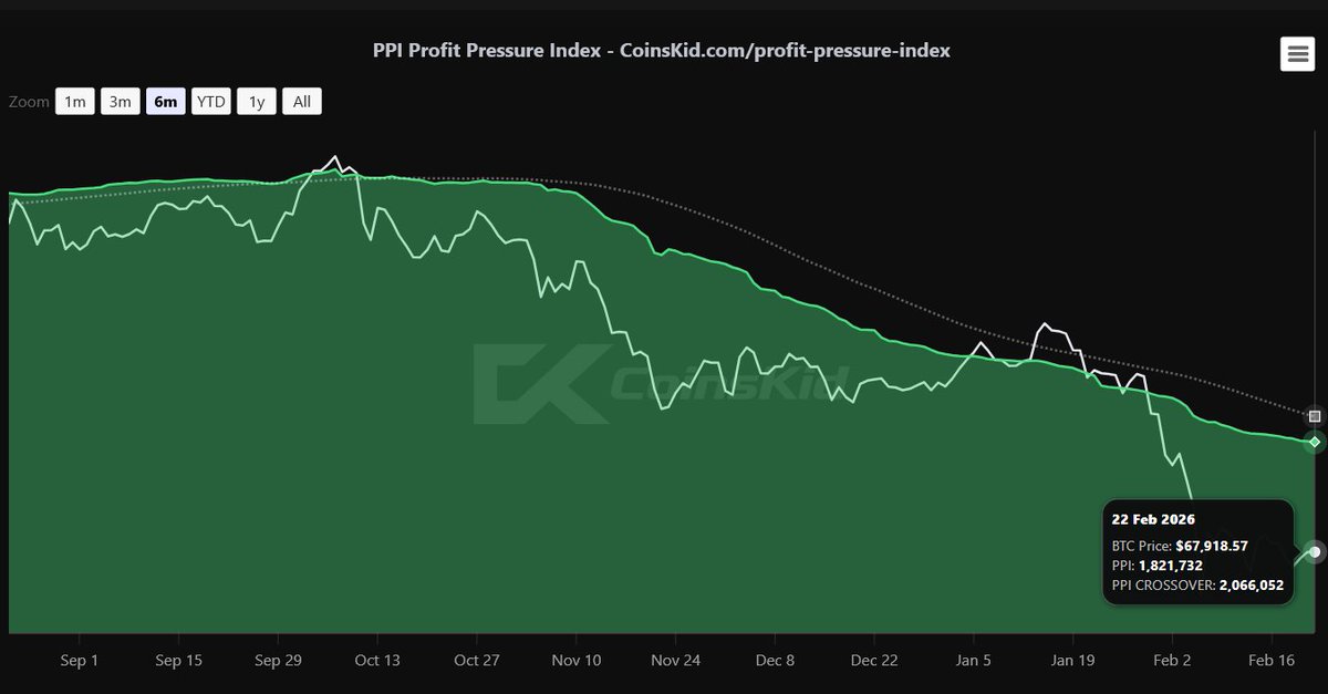 Coins_Kid's tweet image. I check the data, the #PPI Profit Pressure Index has always flashed red prior to every #bitcoin bear market bottom.

Will this time be any different?