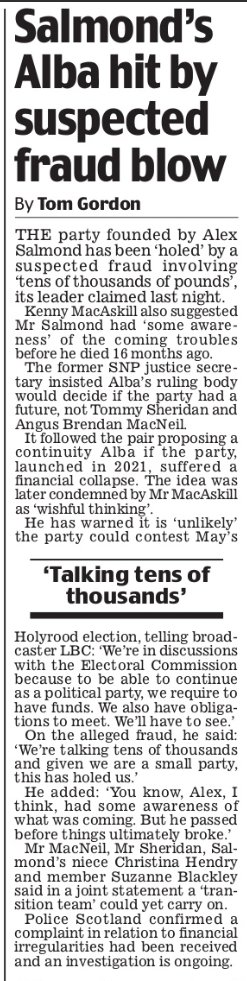 AgentP22's tweet photo. SNP investigated for suspected fraud.
Alba investigated for suspected fraud.
This isn’t bad luck.
It’s a political culture at the heart of Scottish nationalism. https://t.co/e20TN48DCB