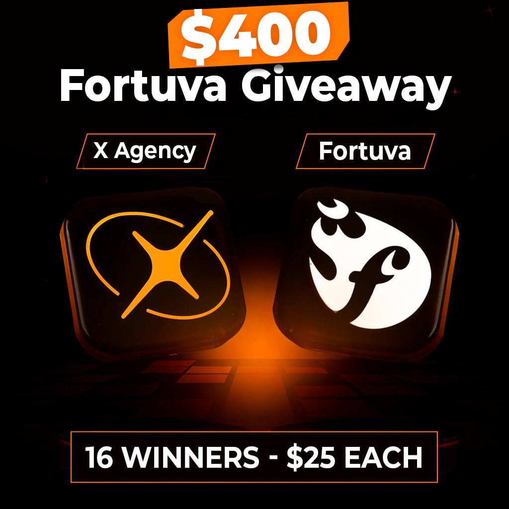 🎉 $400 Fortuva GIVEAWAY 🎉

16 Winners $25 Each

How to Participate:
1️⃣ Follow <a href="/MetaFortuva/">Fortuva</a> and <a href="/XAgencyHQ/">X Agency</a>
2️⃣ Connect your wallet at app.fortuva.xyz
3️⃣ Set up your username + complete email verification

And if you place a $SOL price prediction on Fortuva, you get 2x