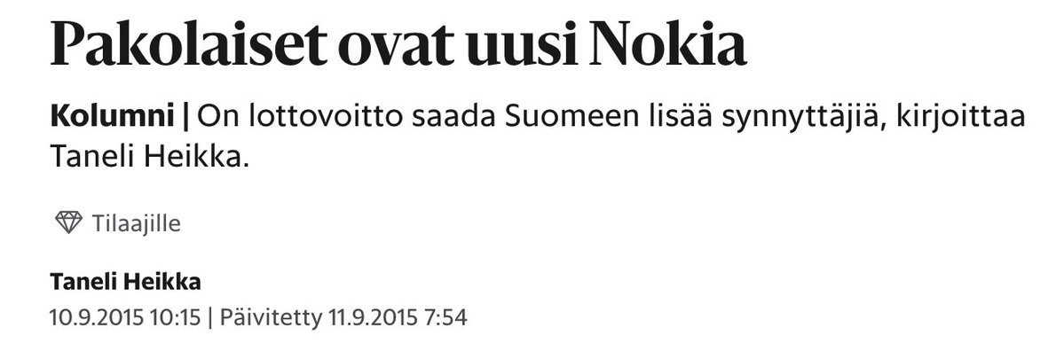 Mikä on ollut mielestäsi lähiaikojen huonoiten aikaa kestänein kolumni/artikkeli valtavirtamediassa?
Koska journalismin taso ei ole pitkään varsinaisesti päätä huimannut, voi valinta olla ymmärrettävästi vaikea.
Yritetään silti, minun ehdokkaani: