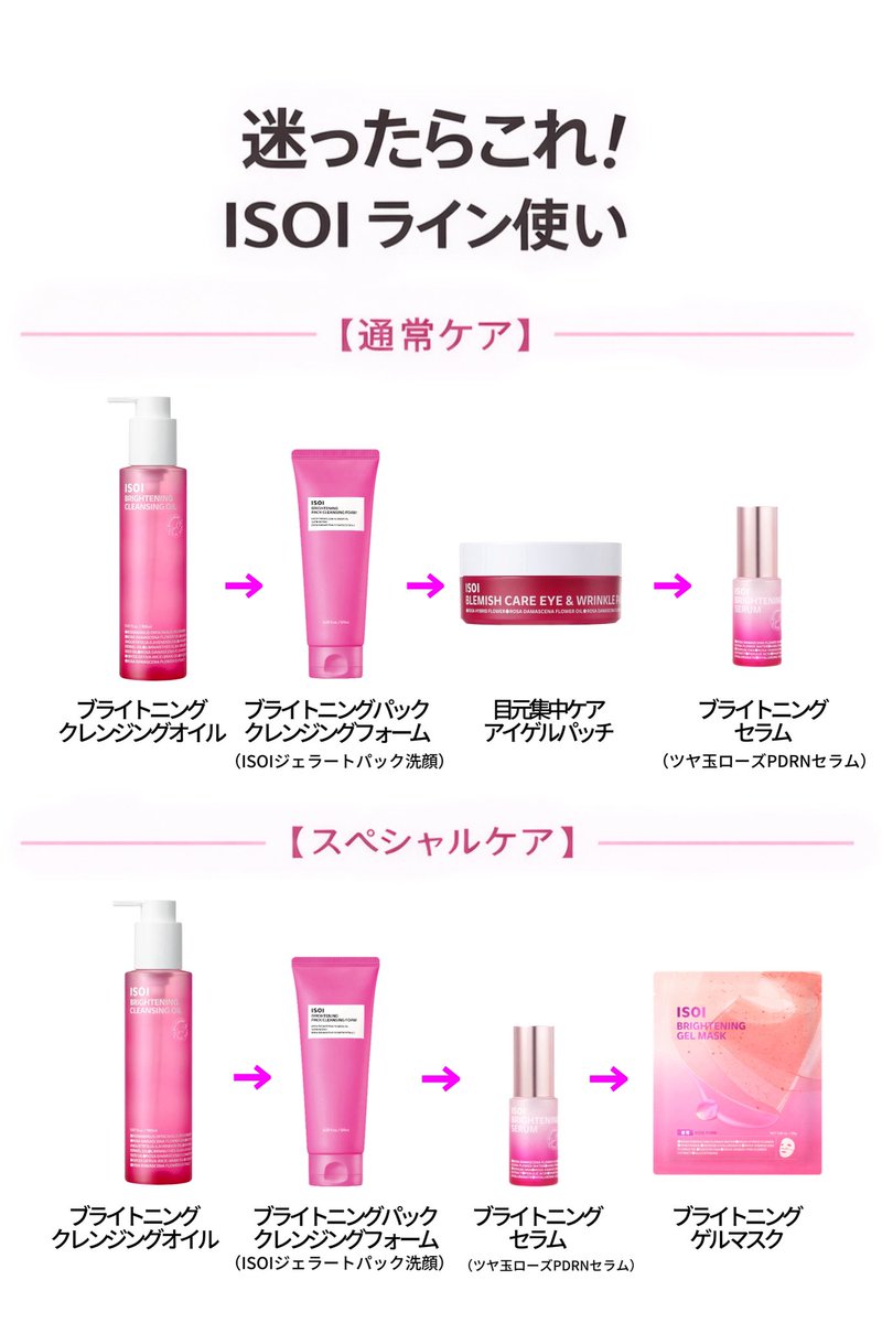 ________y15's tweet photo. 迷ったらこれ！ISOIのライン使い✨
通常ケア＋スペシャルケアで、透明感のあるうるツヤ肌に✨
メガ割でお得に揃えるチャンス🤍
スキンケア迷子さんはぜひチェックしてみて✔️
@isoi_jp 
#PR #ISOI #メガ割 #くすみケア https://t.co/gSjQ5pGJP8