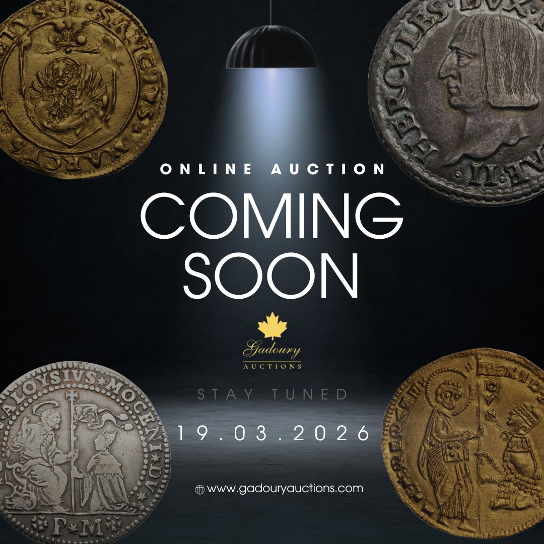 Gadoury_Monaco's tweet image. 🪙 Online Auction – Italian Regional Coinage 🇮🇹

🗓️ March 19, 2026
⏰ 3:00 PM (CET)
💻 Online bidding
👉🏻 gadouryauctions.com

A refined opportunity for collectors passionate about Italian history and regional numismatics. ✨

#italiancoins #moeneteitaliane #coinauction