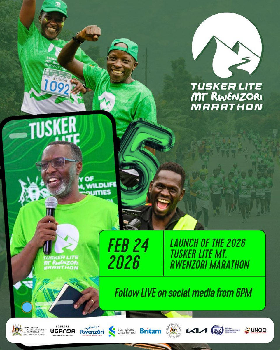 SyliviaKeiz's tweet photo. Tursker Lite Mt Rwenzori Marathon specifically the launch of the 2026 edition taking place today February 24/2026 celebrating 5years of service sponsored by @UCC_Official @TourismBoardUg and @MoICT_Ug
#GoldnPosts
#Britam https://t.co/juqYGbmG6q