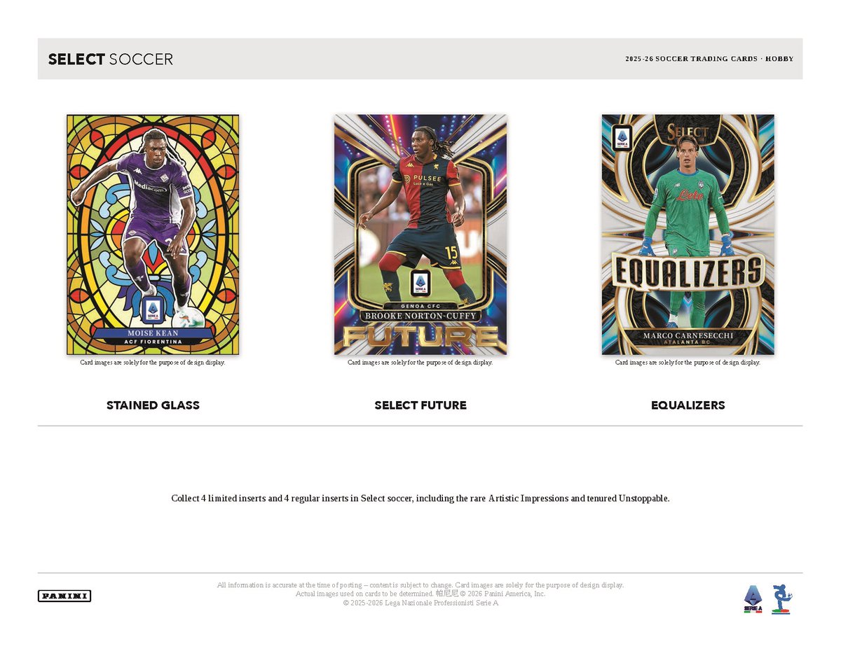 製品情報】 2026年4月30日 発売予定 ⚽ 2025-26 PANINI SELECT SERIE A