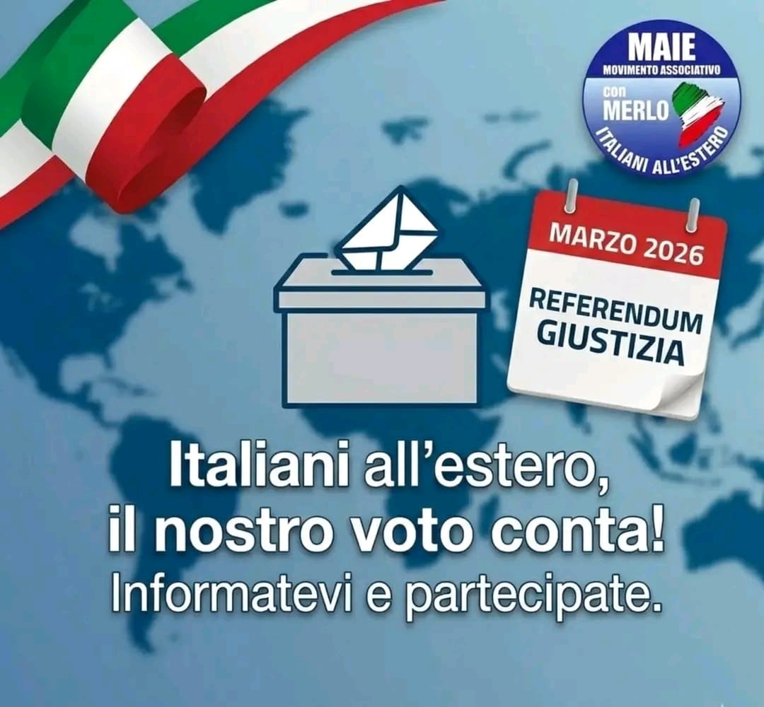 DEFENDAMOS NUESTRA CIUDADANÍA! En marzo  tendremos la posibilidad de participar en un Referendum sobre la Reforma de la Justicia Italiana.Demostremos que no sólo tenemos el pasaporte para viajar!
Como MAIE te daremos nuestra opinión.
Pero lo más importante es PARTICIPAR.
A VOTAR!