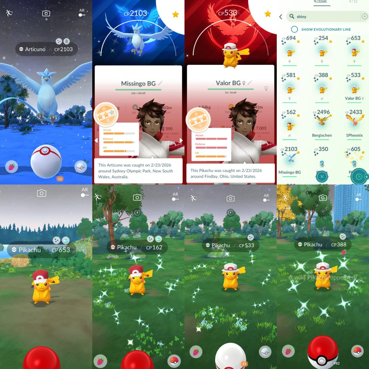 Road to Kalos Day One 🎉
Too many background combos😵‍💫 but managed ✨️ of each gender kanto pika 🥰 &amp; 2 ✨️ backgrounds, ty <a href="/missingo2141/">missingo2141</a> 🫶💜

Going to be an interesting week with work problems &amp; trying to cram this in but excited to give it a go &amp; see what I get 🤔 #PokemonGO