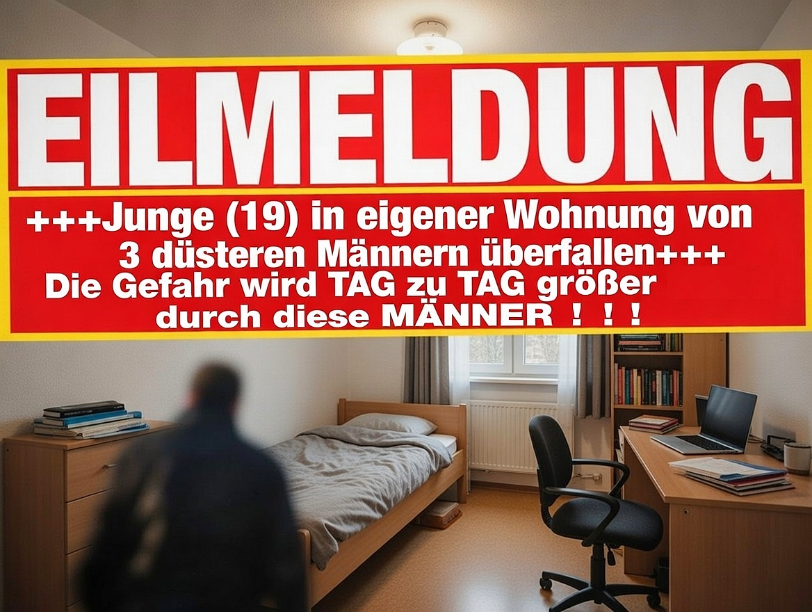 +++EILMELDUNG+++
#Plauen / #Vogtland 
Junge (19) in eigener Wohnung 
brutal von 3 "Männern" überfallen
Der Vorfall spielte ca. 18.30 Uhr in einem Mehrfamilienhaus in der Dürerstraße ab. Drei Männer brachen die Eingangstür auf. Der 19-jährige Junge wurde attackiert und verletzt.