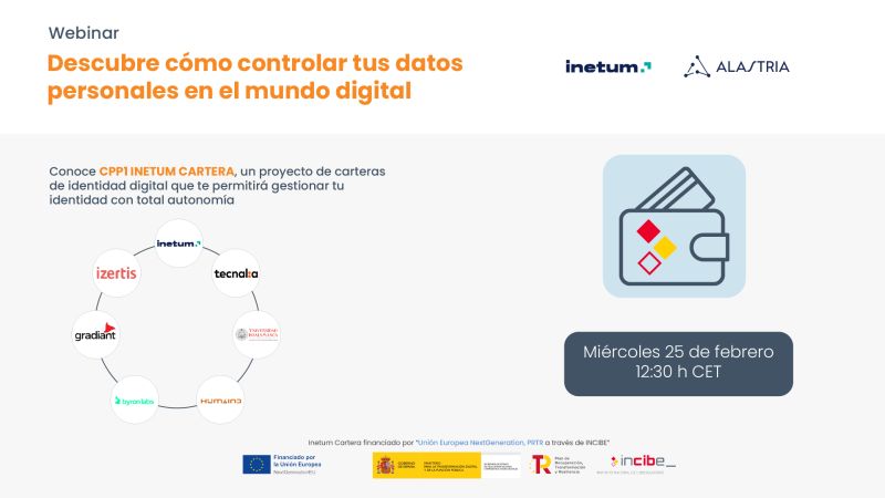 Alastria_'s tweet photo. 📣 Este miércoles descubre el proyecto 'Cartera Digital', con #Inetum #USAL #Tecnalia #Gradiant #Izertis y más.
🗓️25 de febrero
🕧12:30h
Apoyado por @INCIBE y enmarcado en la línea de innovación en identidad digital de #Alastria.
Registro: 👉https://t.co/hNhEAYY2On
Save the date! https://t.co/ojRwBKWyvg
