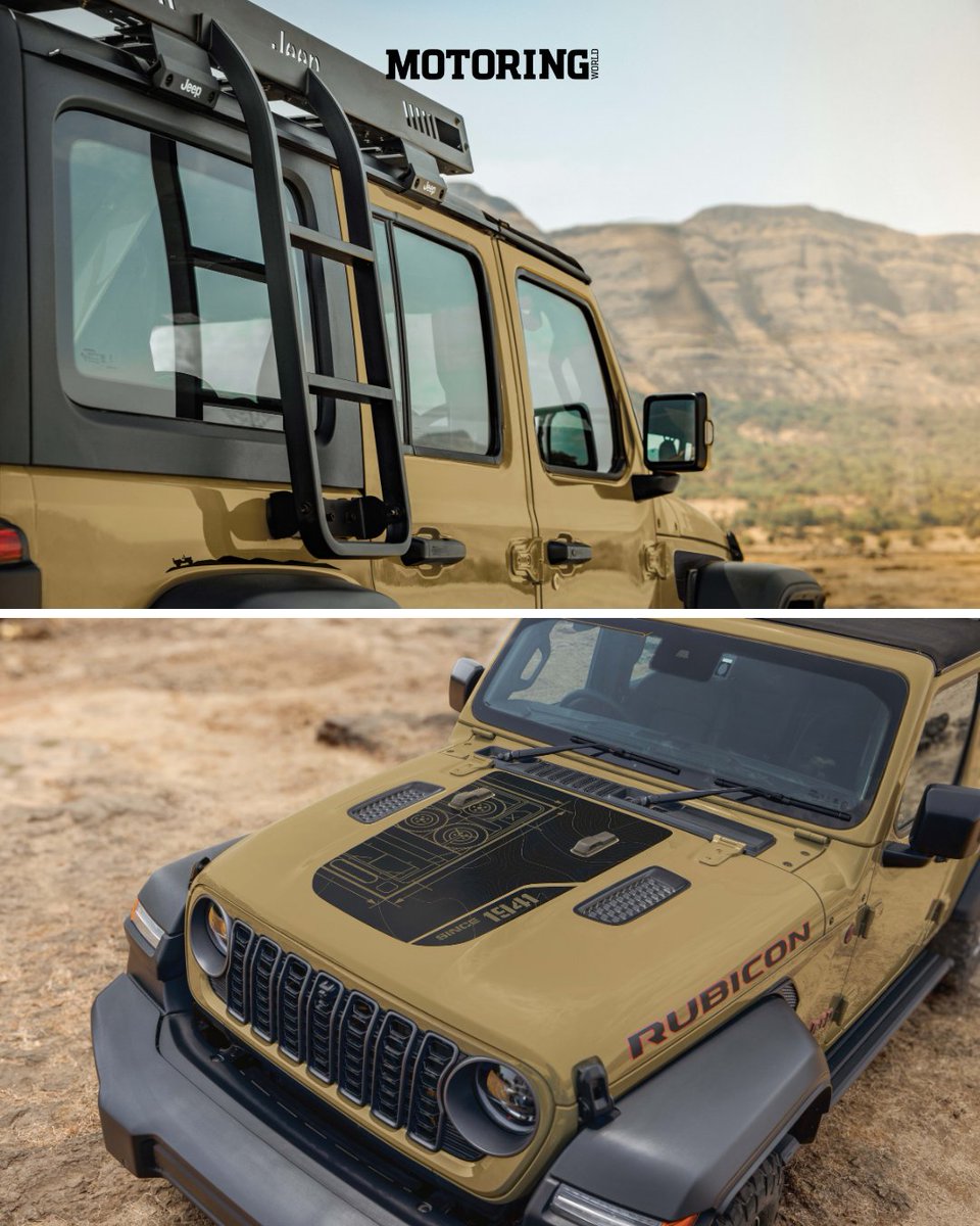 MyMotoringWorld's tweet image. .@JeepIndia brings back the Wrangler Willys 41 Limited Edition.
Limited to 41 units, gets heritage graphics, “One of 41” badging, motorised side steps &amp;amp; dash cam.

₹2 lakh premium on Rubicon. Optional kit: ₹3.6 lakh.

#JeepWrangler #Willys41 #AutoNewsIndia