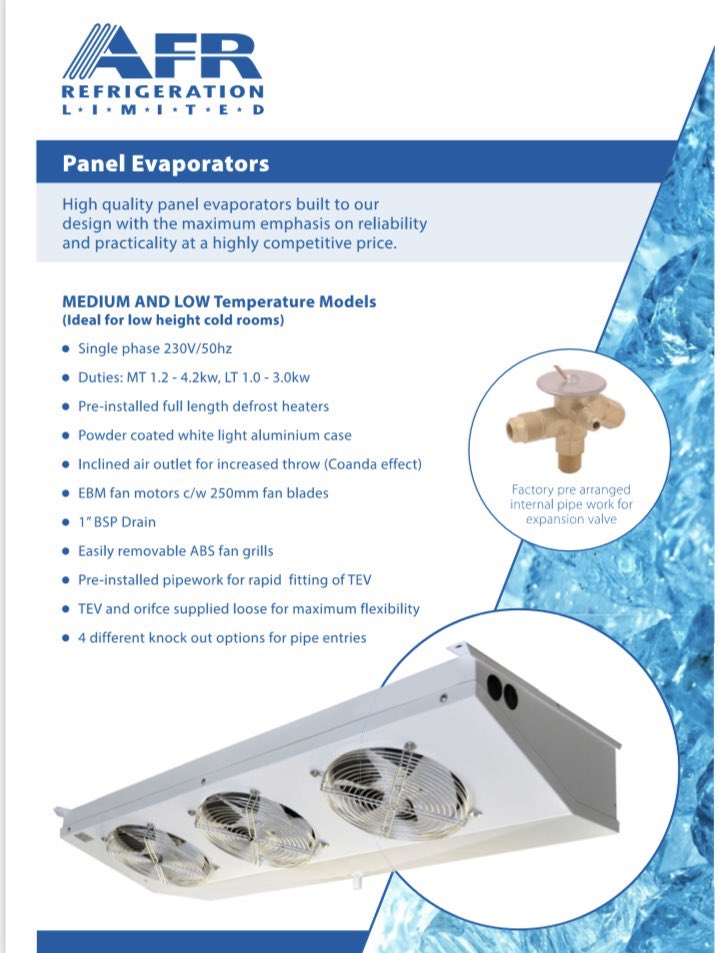 AFRefrigeration's tweet photo. Our own-brand AFR evaporators are designed with engineers in mind, featuring an expansion valve and orifice selected by our design team. #refrigeration #evaporators https://t.co/7HlBV4vGJO
