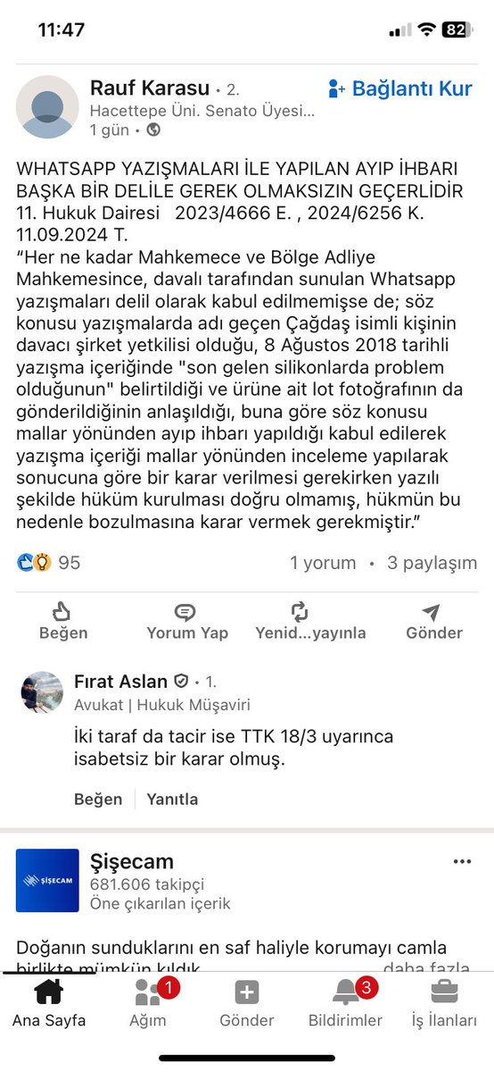 WHATSAPP YAZIŞMALARI İLE YAPILAN AYIP İHBARI BAŞKA BİR DELİLE GEREK OLMAKSIZIN GEÇERLİDİR 

Yargıtay 11. Hukuk Dairesi   
2023/4666 E. , 2024/6256 K. 
11.09.2024 T.